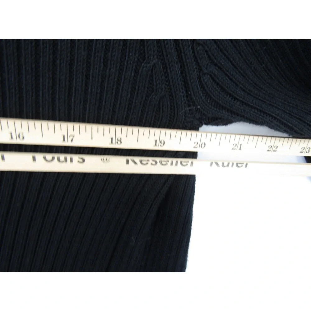 Athleta Cardigan Sweater‎ Medium Black Merino Wool Blend Asymmetric Motto Sporty